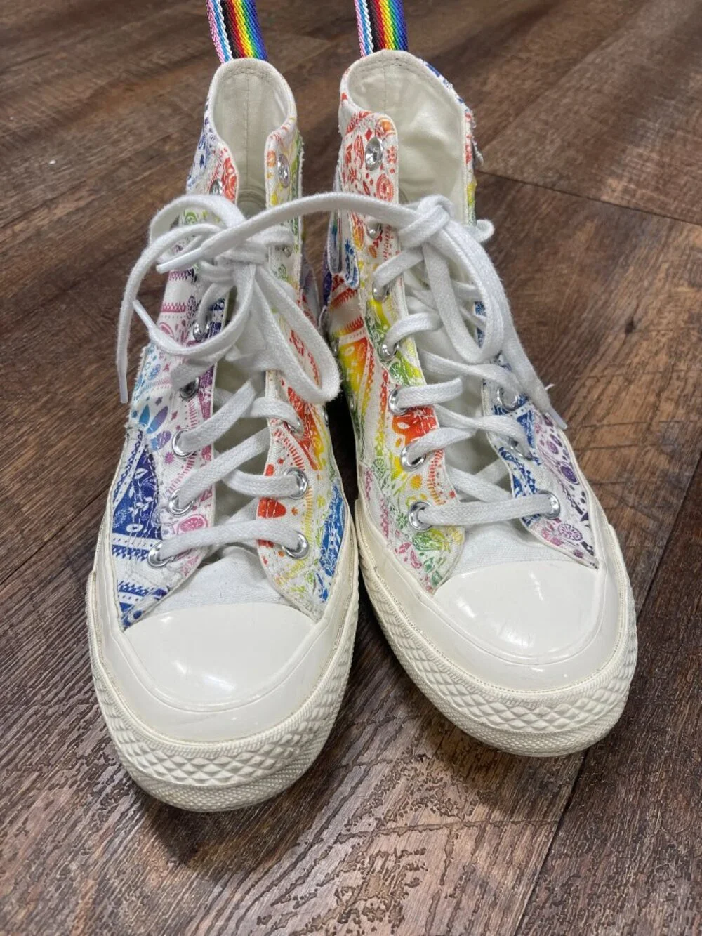 Converse Chuck Taylor Pride Family Unity Rainbow Paisley High Tops Size 8